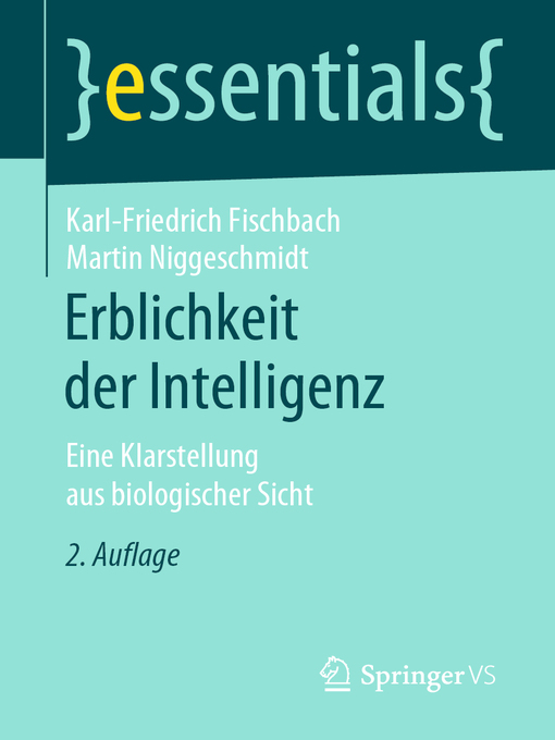 Title details for Erblichkeit der Intelligenz by Karl-Friedrich Fischbach - Available